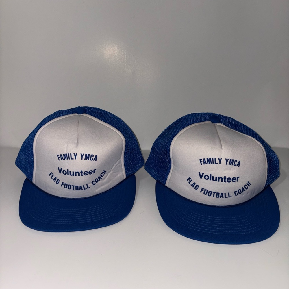 Vintage 90s YMCA football hat lot x2
